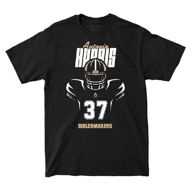 Football Jerseys With Team Names & Number Design-Silhouette Black Football Tee   - Antonio Harris