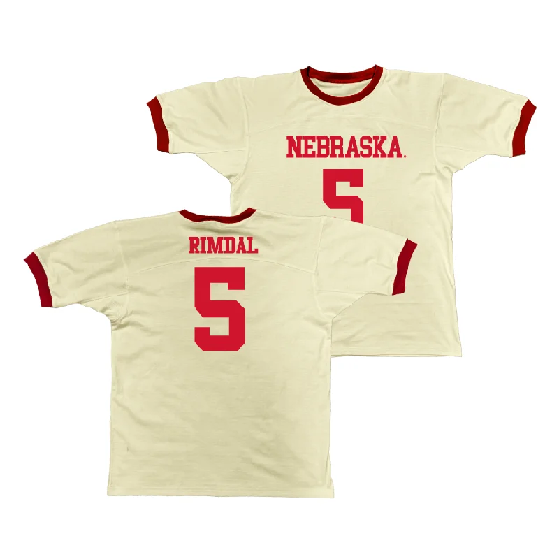 Custom Basketball Jerseys For Women-Nebraska Retro Ringer Tee - Alberte Rimdal