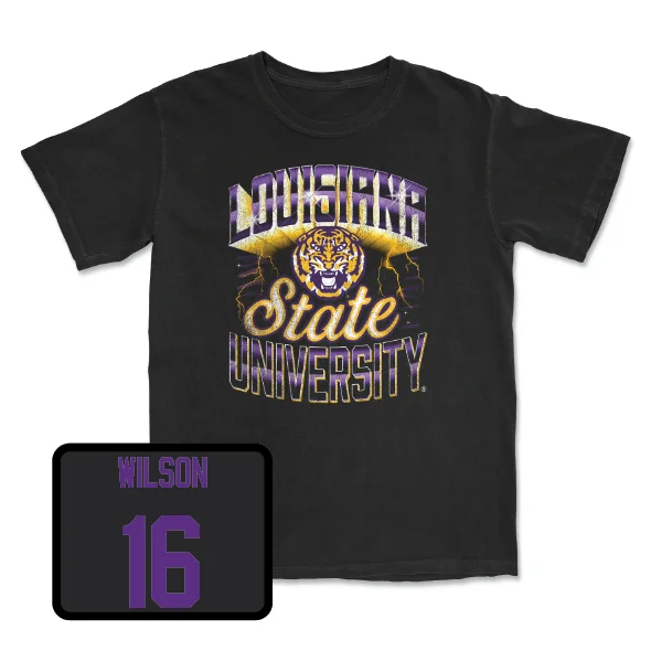 Personalized Football Jerseys For School Leagues-Football Black Streetwear Tee - Quad Wilson IV