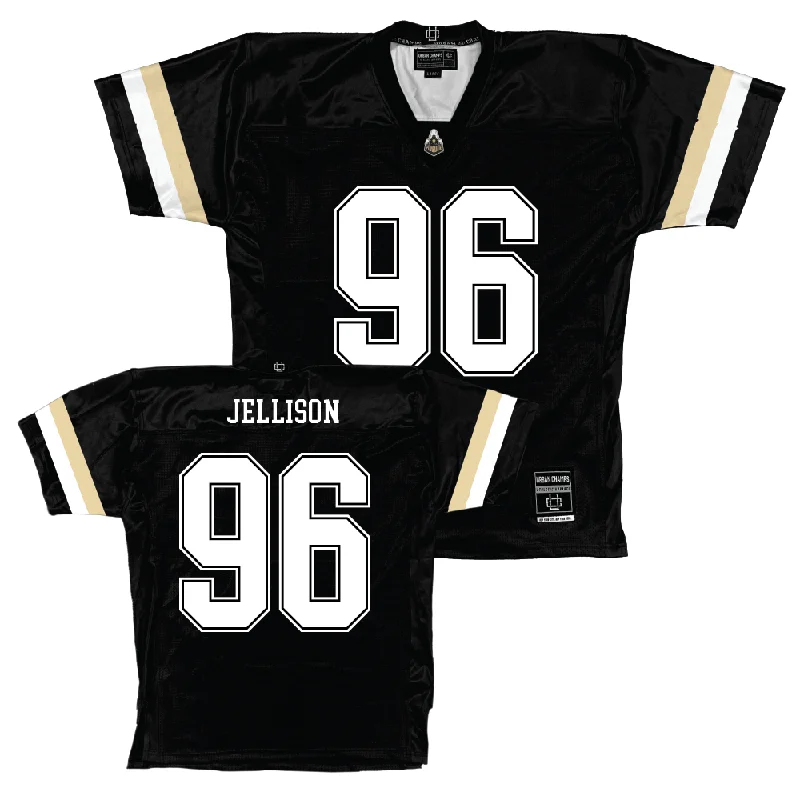 Football Jerseys With Special Design Elements-Purdue Black Football Jersey   - Logan Jellison