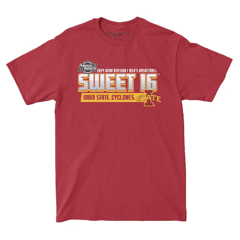 Custom Basketball Jerseys With Special Designs-Iowa State MBB 2024 Sweet Sixteen T-shirt by Retro Brand