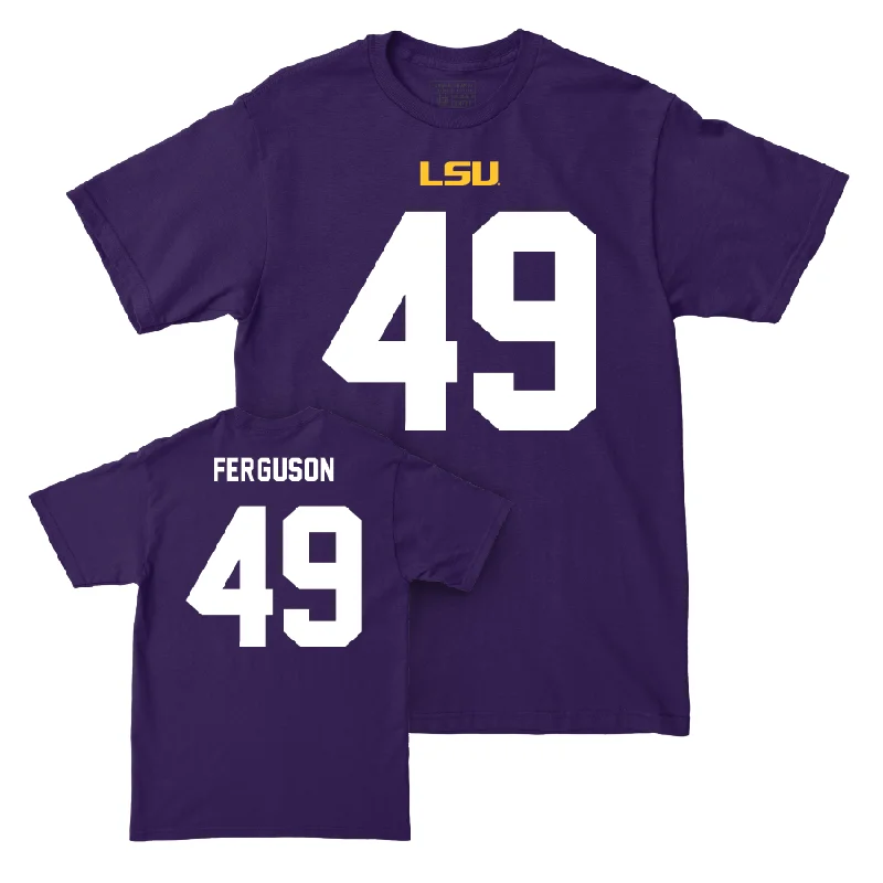 Football Jerseys With Custom Fit-LSU Football Purple Shirsey Tee - Jonathan Ferguson | #49