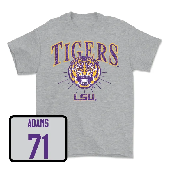 Personalized Football Jerseys For School Clubs-Football Sport Grey Tigers Tee - Tyree Adams