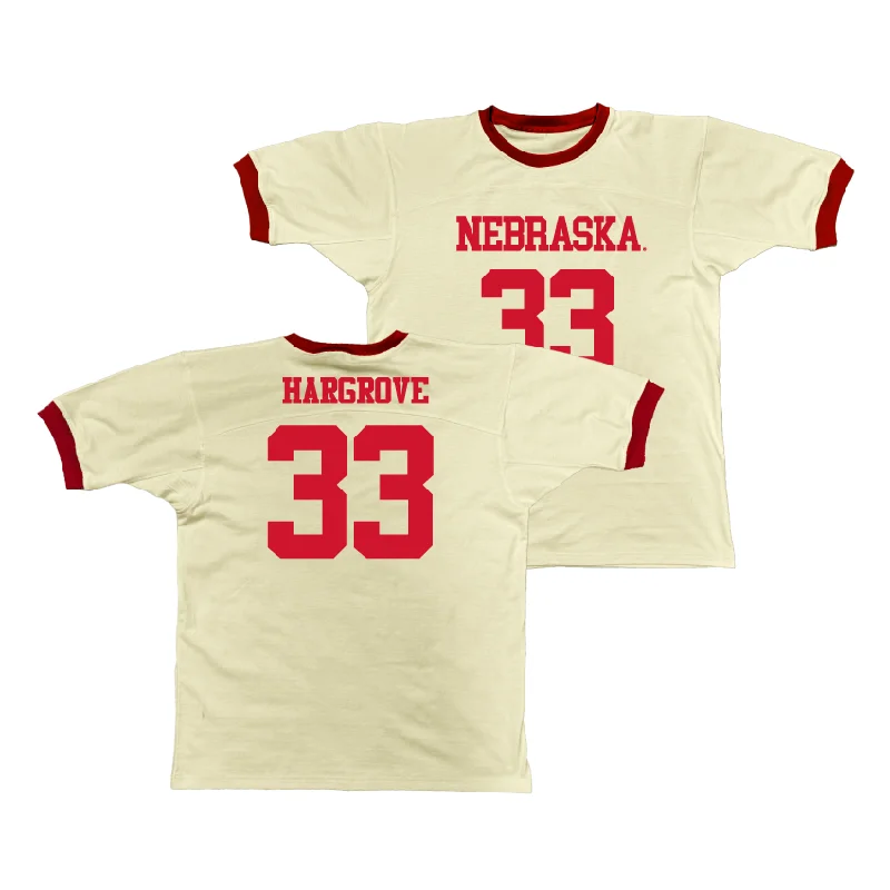 Custom Basketball Jerseys For Family Events-Nebraska Retro Ringer Tee - Amiah Hargrove