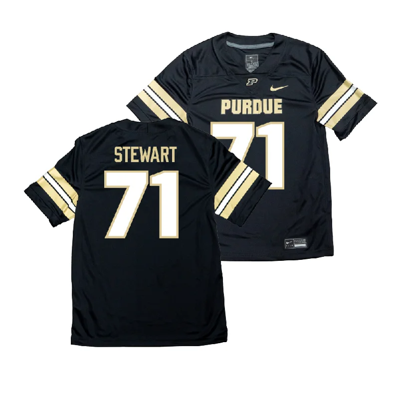 Custom Sports Football Jerseys-Nike Purdue Boilermakers Black NIL Game Replica Football Jersey - Corey Stewart