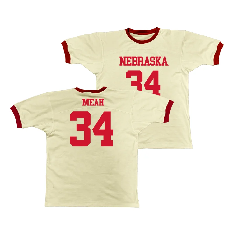 Custom Basketball Jerseys With Team Colors-Nebraska Retro Ringer Tee - Braxton Meah