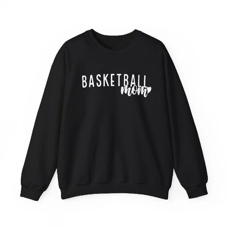 Custom Basketball Jerseys For Major Leagues-Basketball Mom Heart Crewneck Sweatshirt