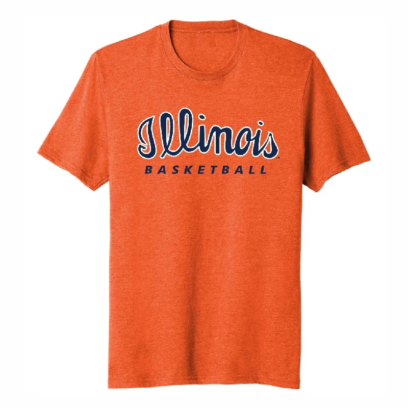 Basketball Jerseys With Custom Name & Logo Placement-Illinois Fighting Illini Script Basketball T-Shirt