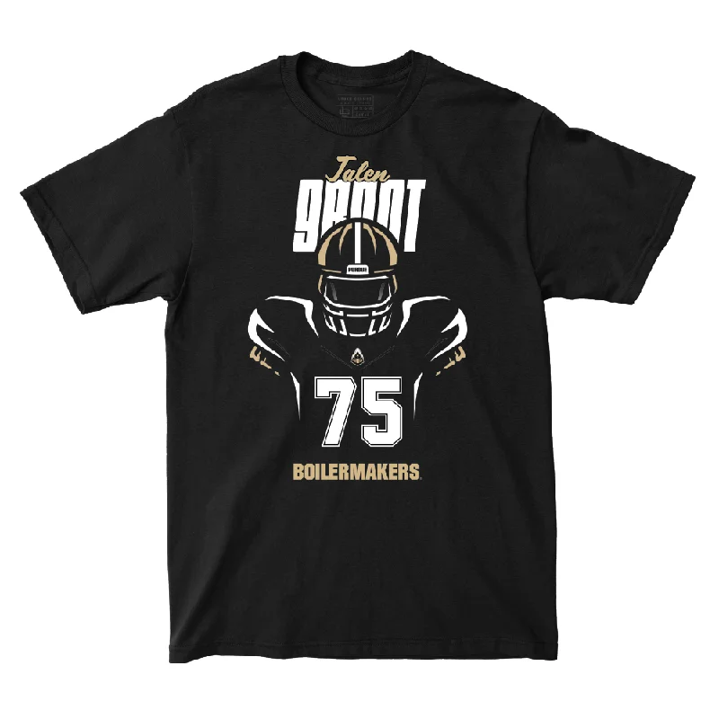 Custom Football Jerseys For Fun Outings-Silhouette Black Football Tee   - Jalen Grant