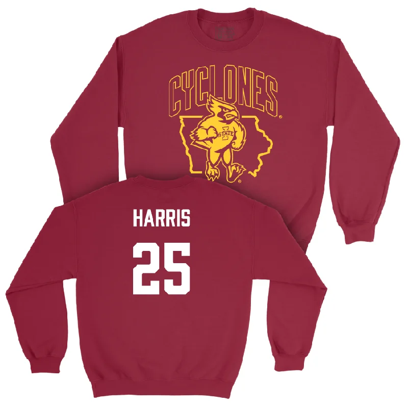 Personalized Basketball Jerseys With Custom Fabric-Iowa State Women's Basketball Crimson Cy Crewneck  - Sydney Harris