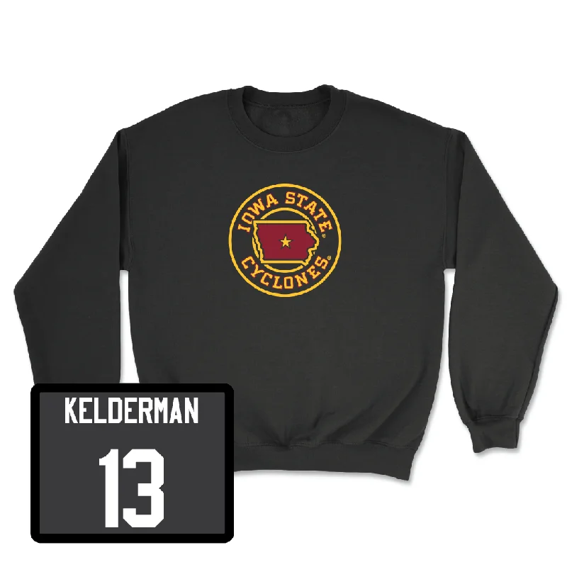 Basketball Jerseys For School Spirit Events-Men's Basketball Black Ames Crewneck - Cade Kelderman