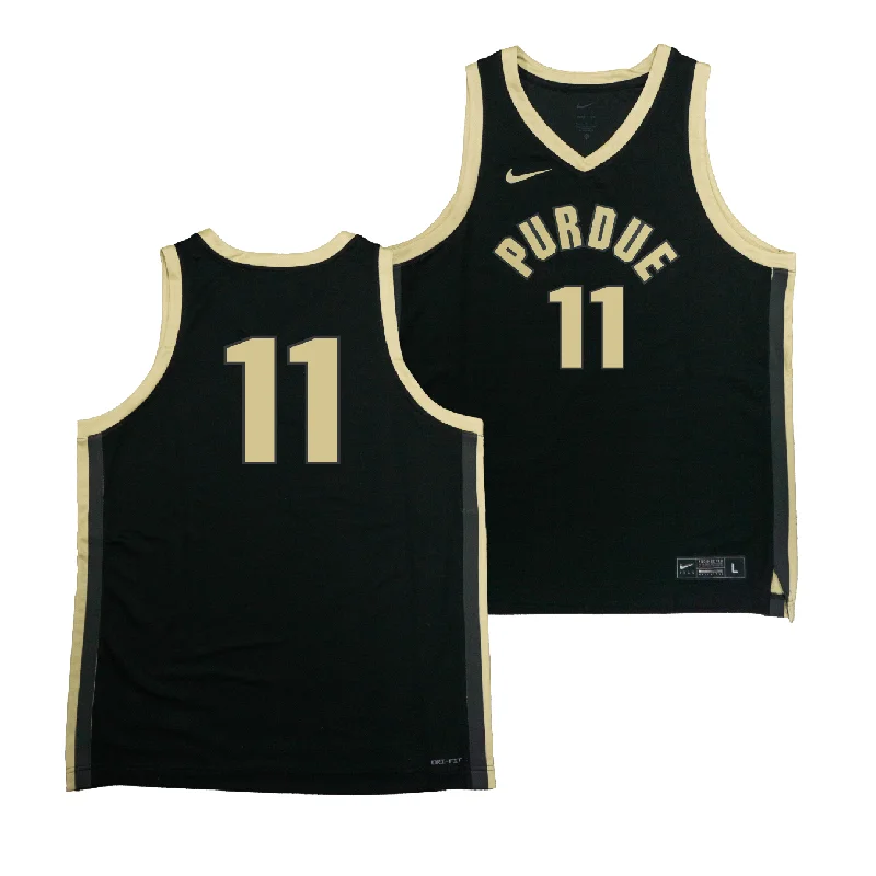 Basketball Jerseys With Bold, Unique Graphics-Nike Purdue Boilermakers Black NIL Game Replica Basketball Jersey - Brian Waddell | #11