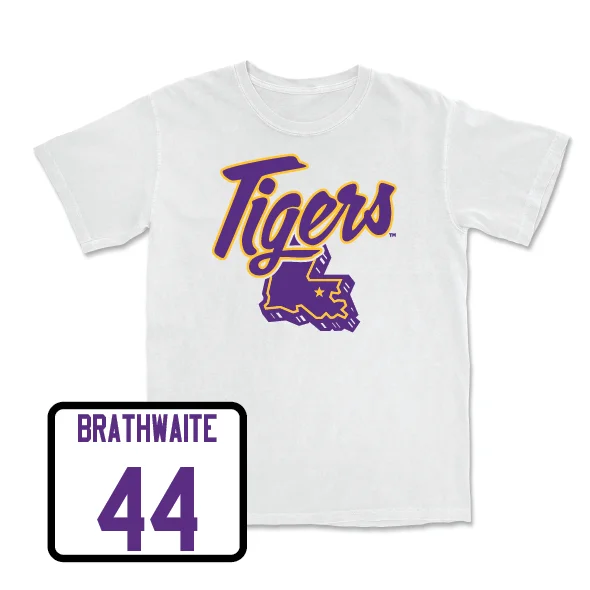 Football Jerseys With High-Quality Custom Materials-Football White Tiger State Tee - Christian Brathwaite