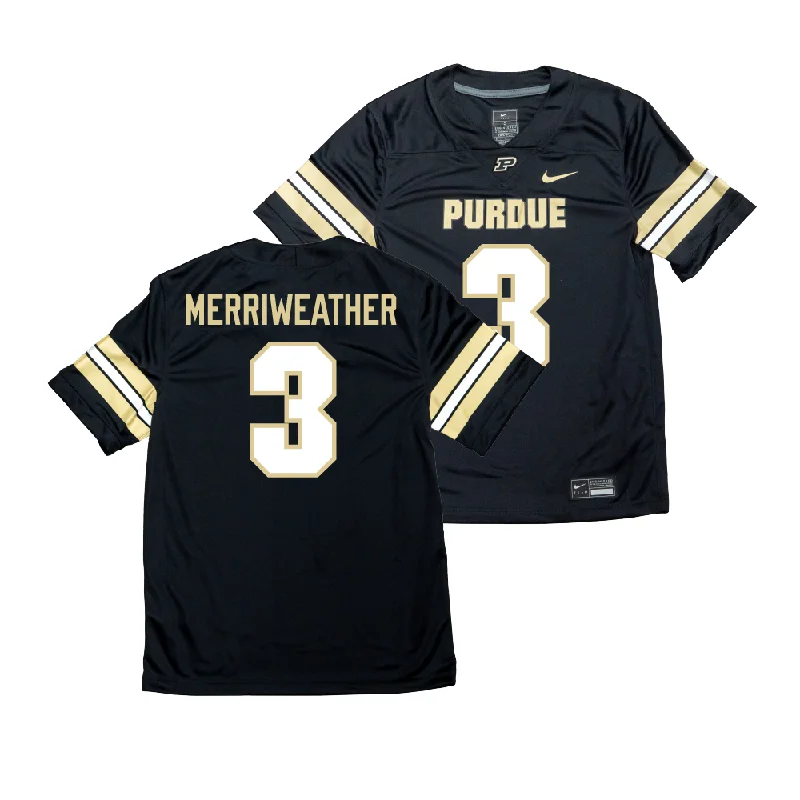 Team Football Jerseys-Nike Purdue Boilermakers Black NIL Game Replica Football Jersey - Jaheim Merriweather