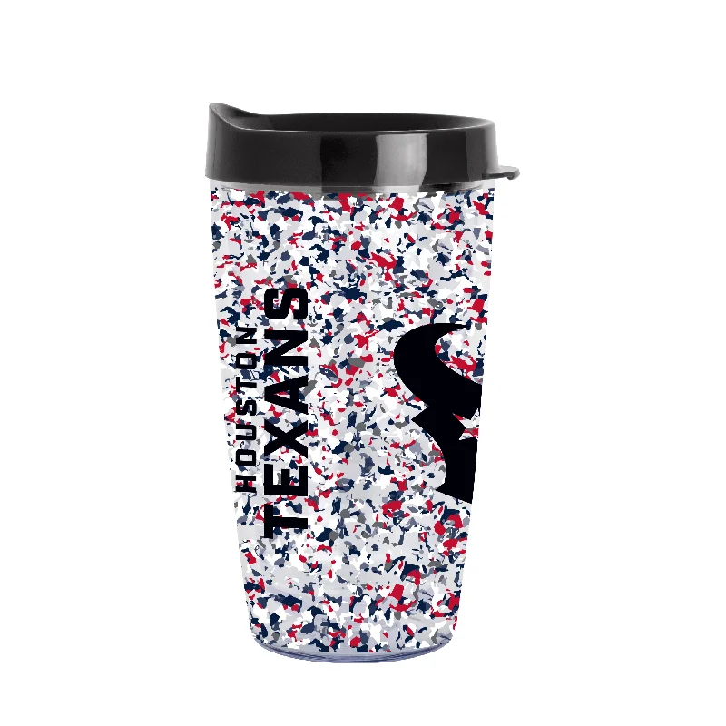 Team Mugs For Team Building-Houston Texans 16oz Terrazzo Dbl Wall Clear Tumbler