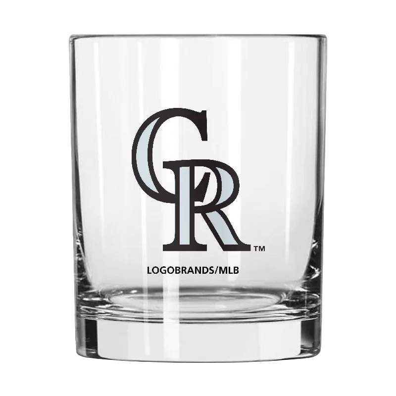 Team Mugs For Fundraising Events-Colorado Rockies 14oz Swagger Rocks Glass