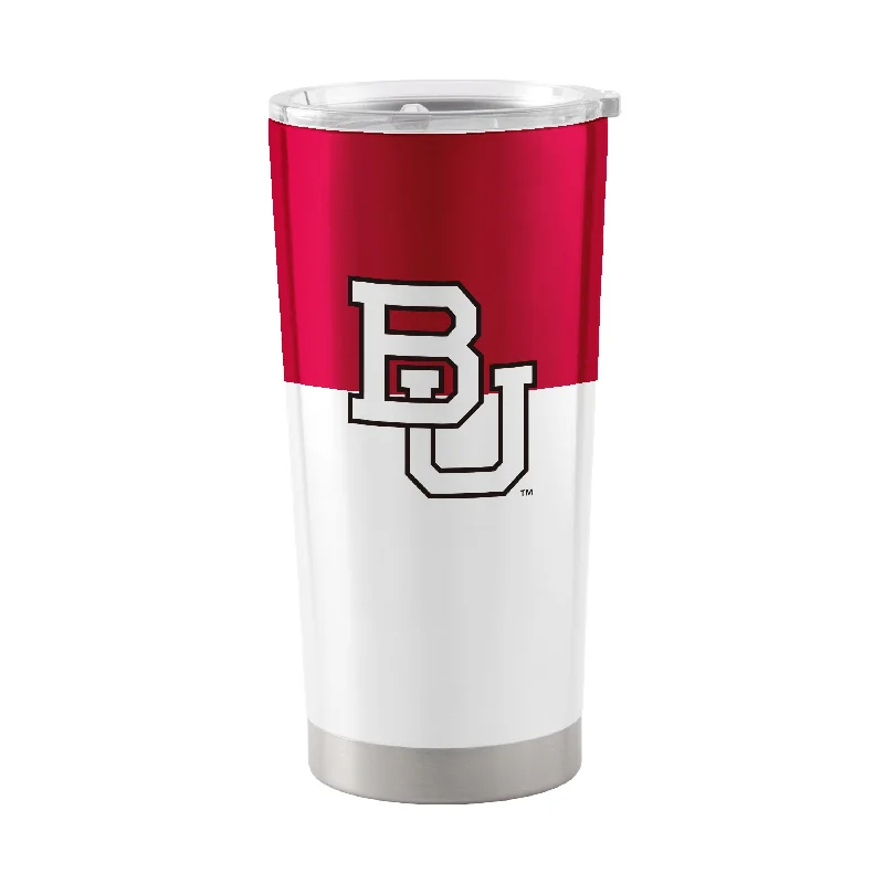 Custom Team Mugs For Events And Tournaments-Boston University 20oz Colorblock Stainless Steel Tumbler