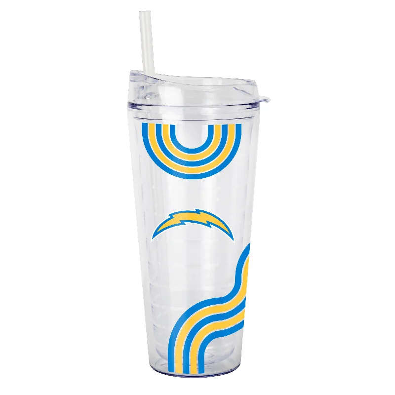 Best Custom Team Mugs-LA Chargers 22oz Waves Dbl Wall Clear Tumbler