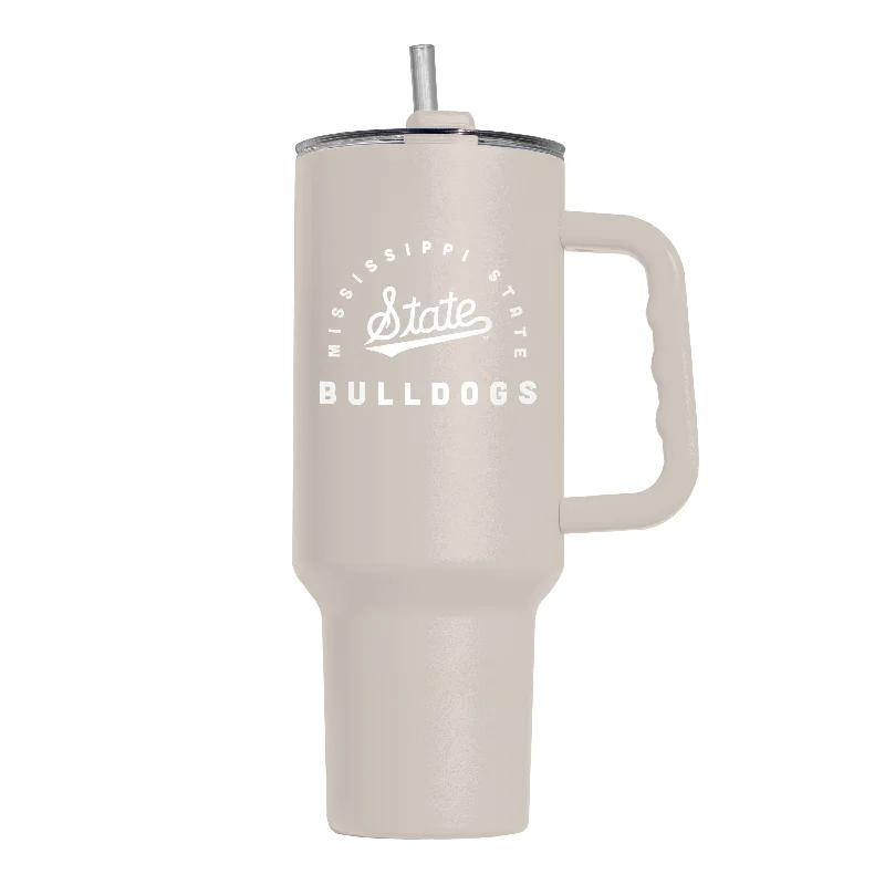 Team Mugs For Team Reunion-Mississippi State Sand Script 40oz Powder Coat Tumbler