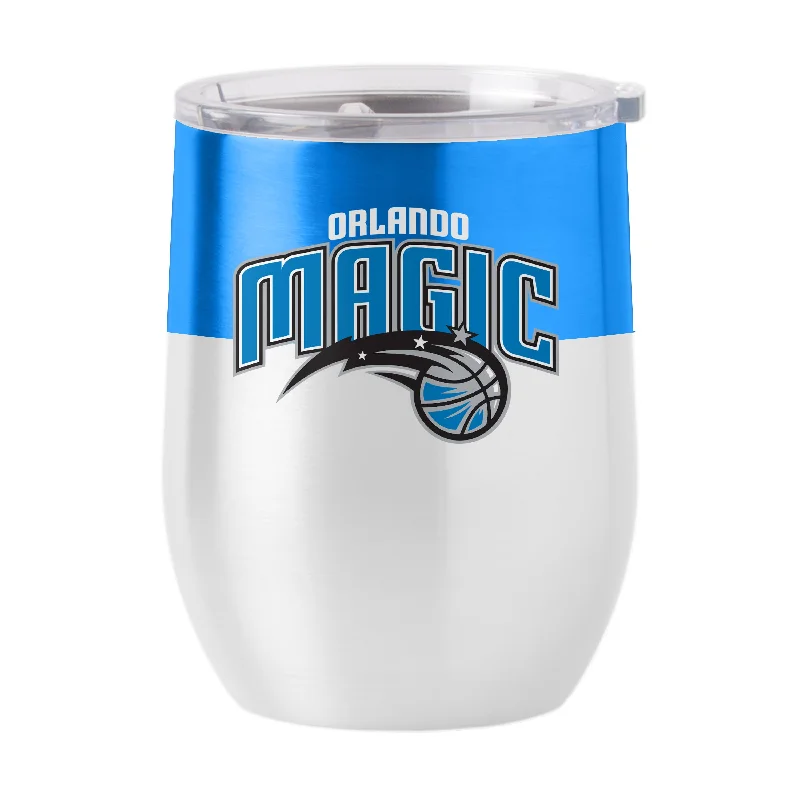 Custom Team Mugs For Group Gifts-Orlando Magic Color Block 16 oz Stainless Curved Beverage