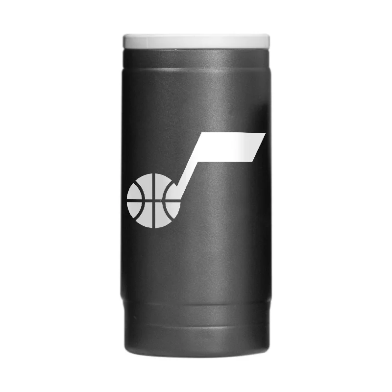 Personalized Team Mugs With Colorful Designs-Utah Jazz 12oz Flipside Powder Coat Slim Can Coolie