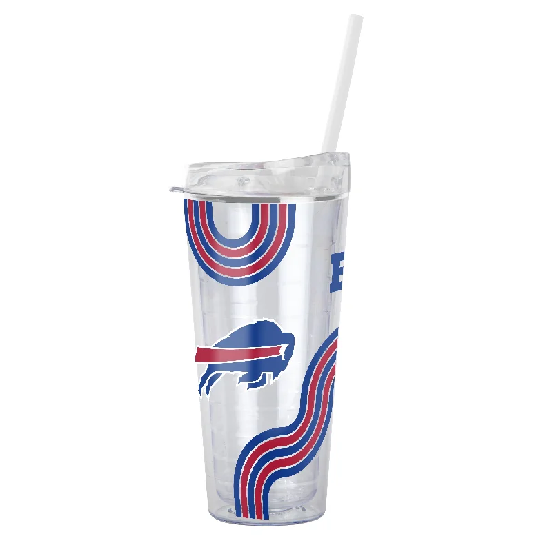 Team Mugs For Team Reunion-Buffalo Bills 22oz Waves Dbl Wall Clear Tumbler