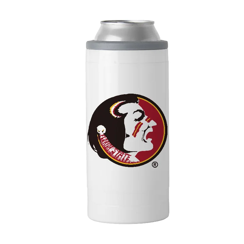 Sports Team Mugs With Team Logos-Florida State 12oz Seminole Head Slim Can Coolie