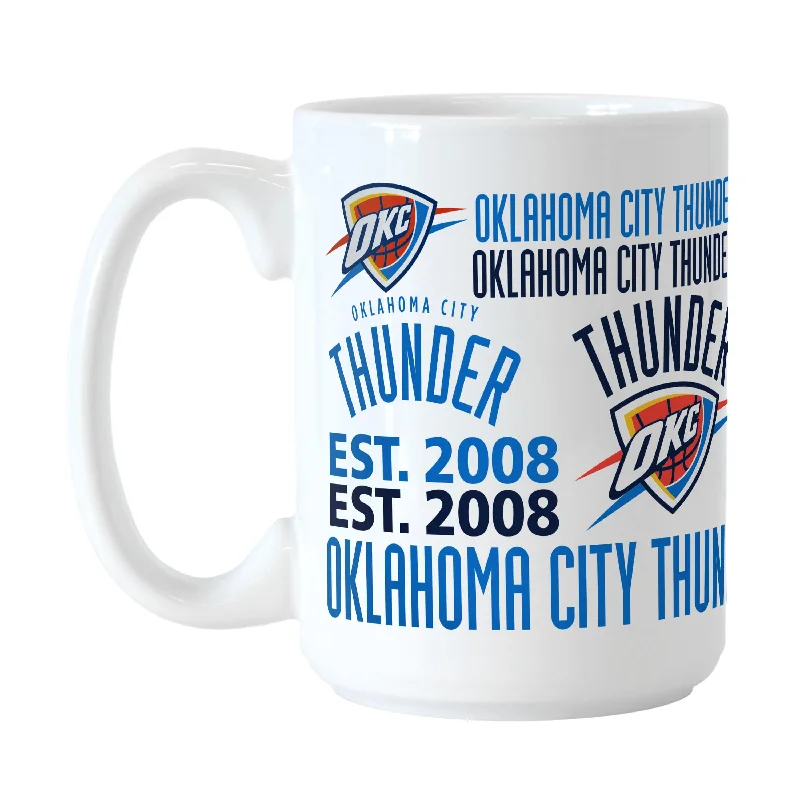 Team Mugs With Personalized Messages-Oklahoma City Thunder 15oz Spirit Sublimated Mug