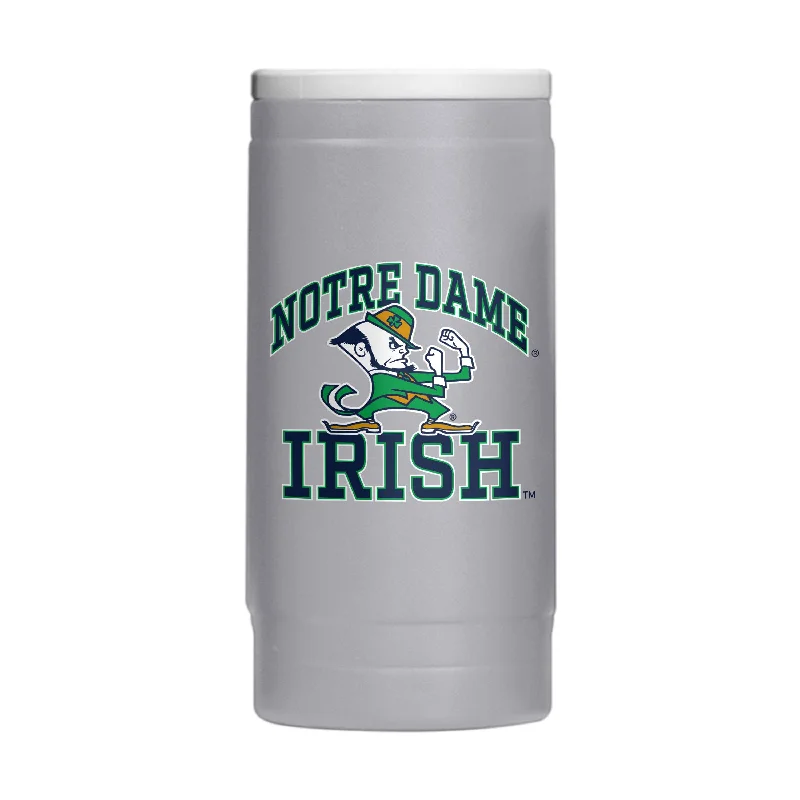 Personalized Team Mugs With Player Names-Notre Dame 12oz Athletic Powder Coat Slim Can Coolie