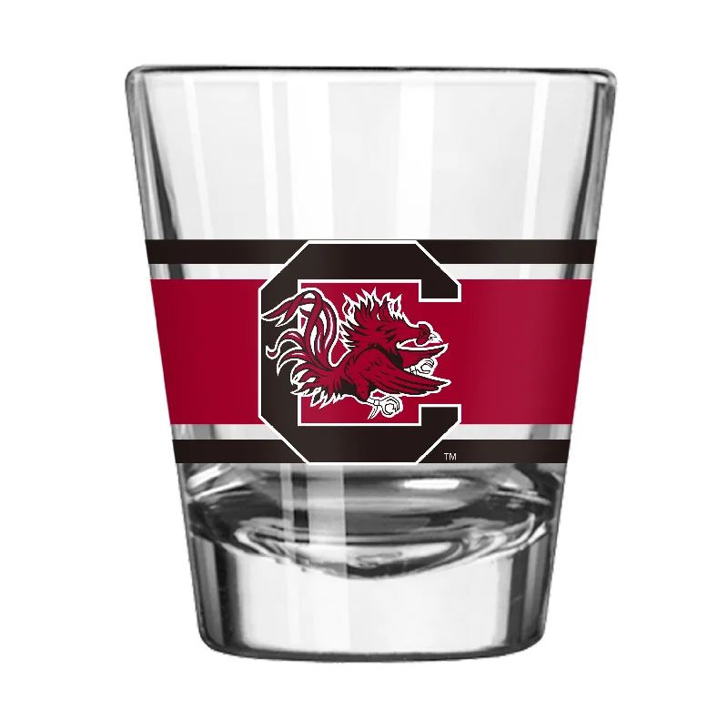 Custom Team Mugs For School Spirit-South Carolina 2oz Stripe Shot Glass