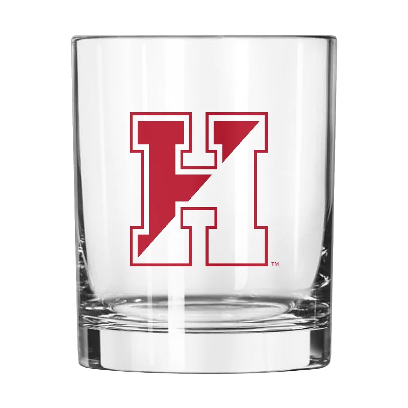 Custom Team Mugs For Holidays-Harvard 14oz Gameday Rocks Glass