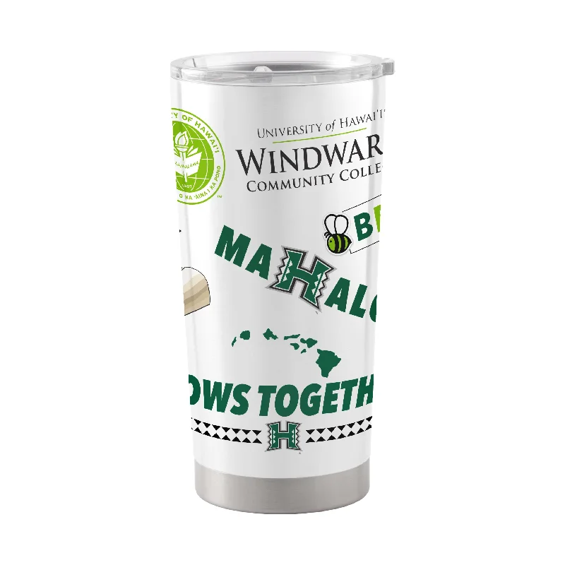 High-End Team Mugs-Hawaii - Windward 20oz Native Stainless Tumbler