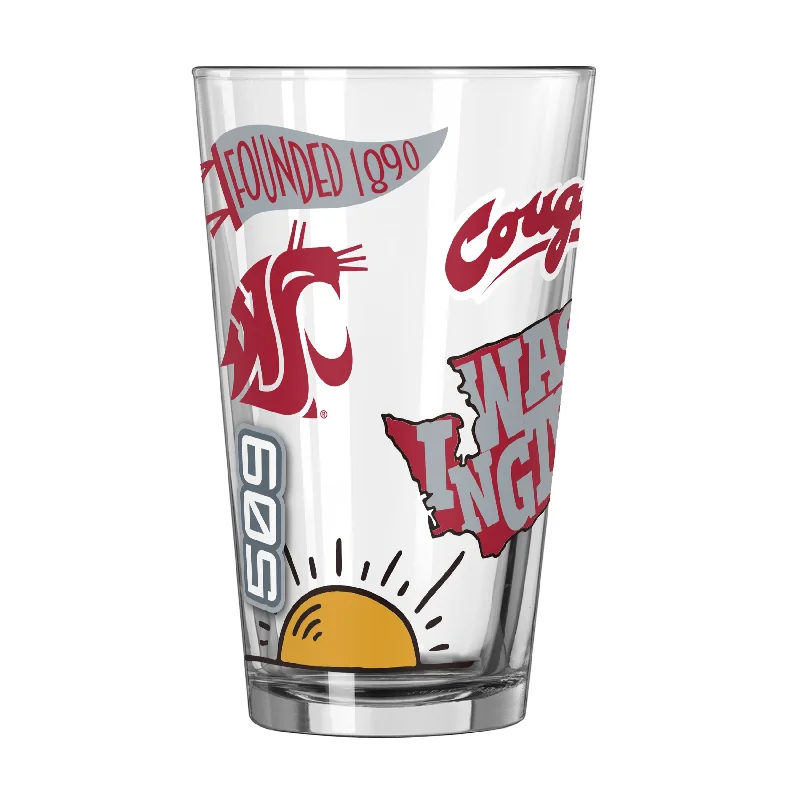 Sports Team Mugs For Clubs-Washington State 16oz Native Pint Glass