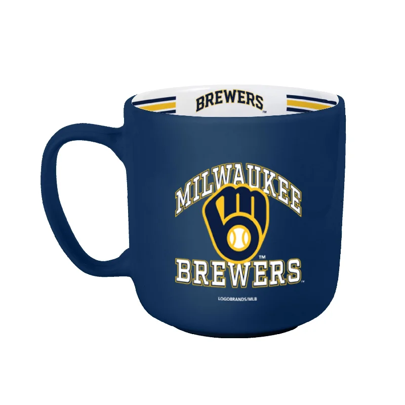 Team Mugs For Celebrating Success-Milwaukee Brewers 15oz Stripe Mug