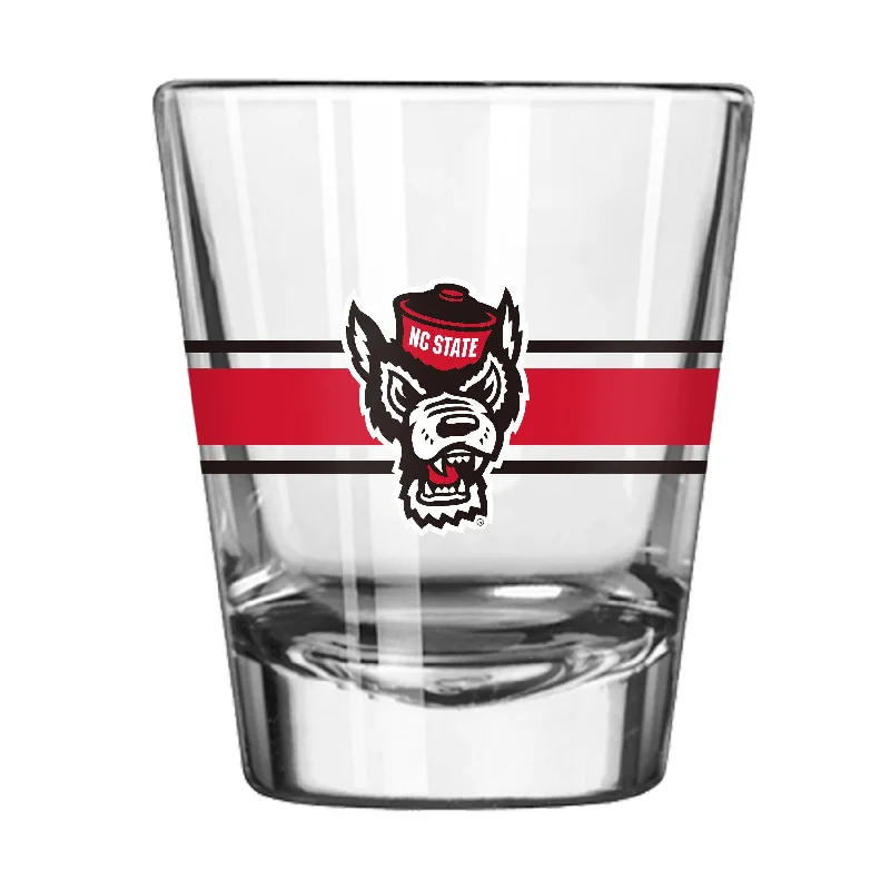 Custom Mugs With Team Symbols-N.C. State 2oz Stripe Shot Glass