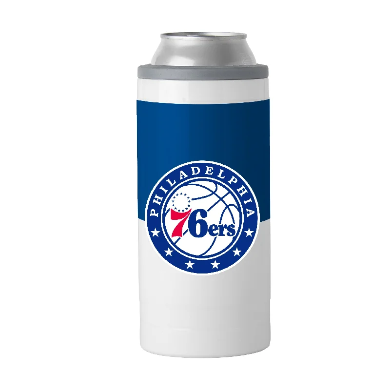 Creative Custom Team Mugs-Philadelphia 76ers 12oz Colorblock Slim Can Coolie