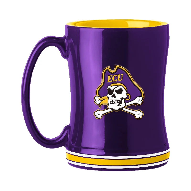 Ceramic Team Mugs-East Carolina 14oz Relief Mug