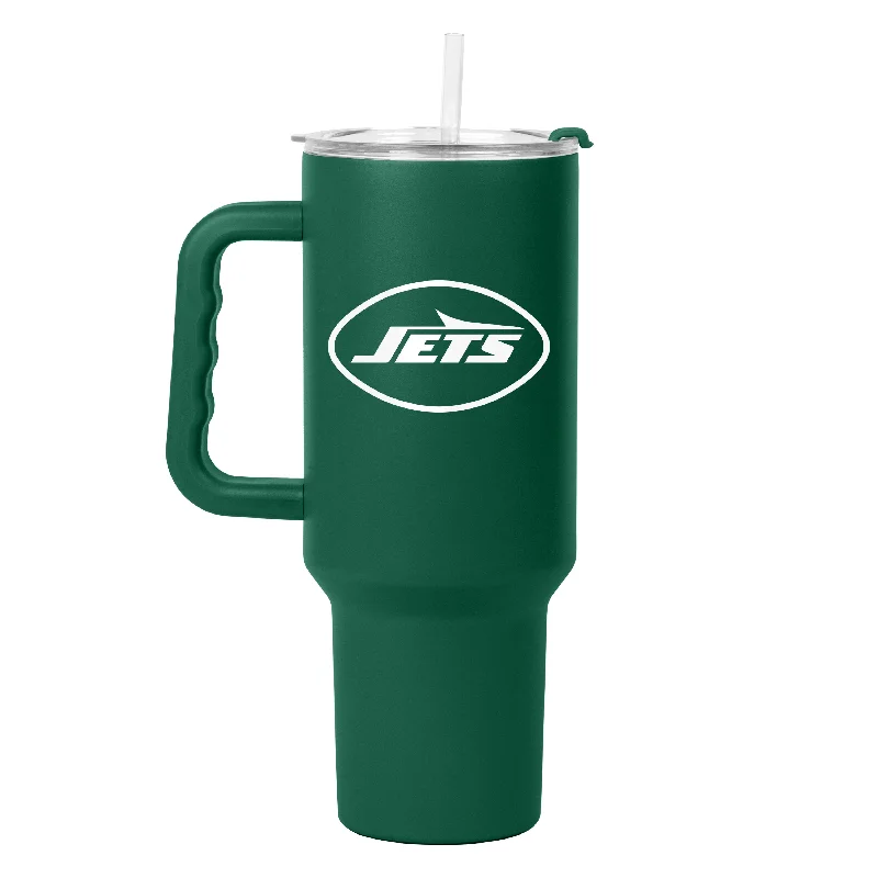 Custom Team Mugs For School Spirit-NY Jets 40oz Flipside Powder Coat Tumbler