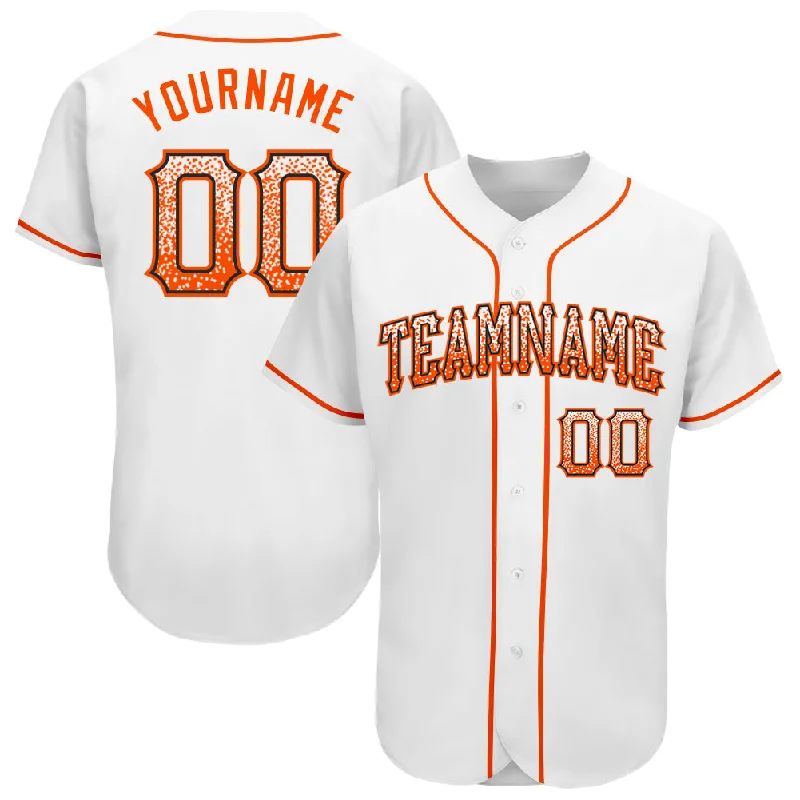 Limited Edition Baseball Jerseys-Custom White Orange-Black Authentic Drift Fashion Baseball Jersey