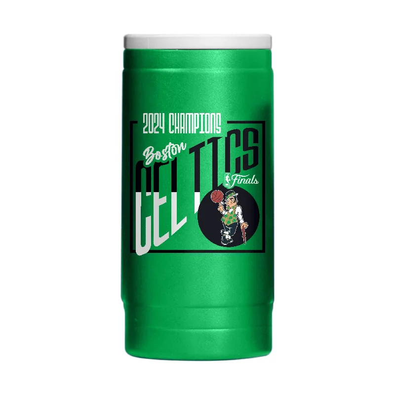 Premium Custom Team Mugs-Boston Celtics 12oz 2024 NBA Finals Champions Powder Coat Slim Can Coolie