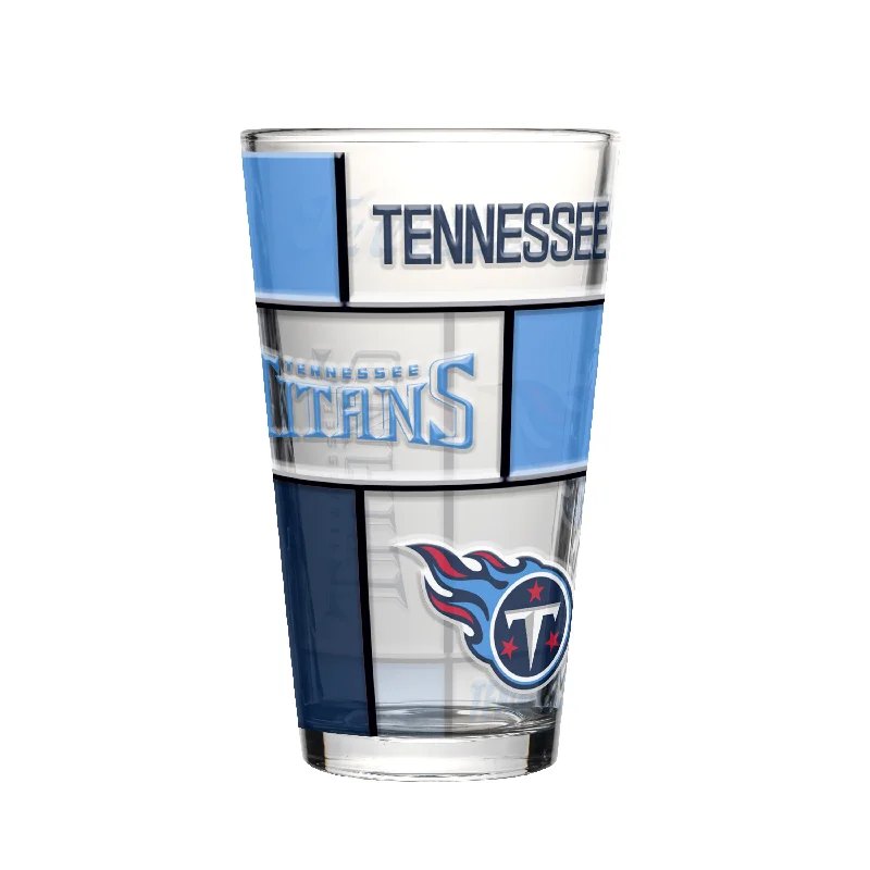 Customizable Mugs For Team Fundraisers-Tennessee Titans 16oz Quilted Stained Pint Glass