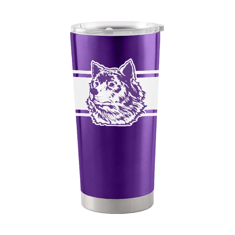 Custom Sports Team Mugs With Slogans-Washington 20oz Vault Stripe Stainless Tumbler