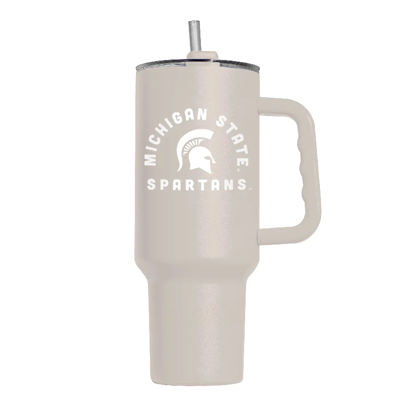 Custom Team Mugs For Volunteers-Michigan State 40oz Archway Sand Powder Coat Tumbler