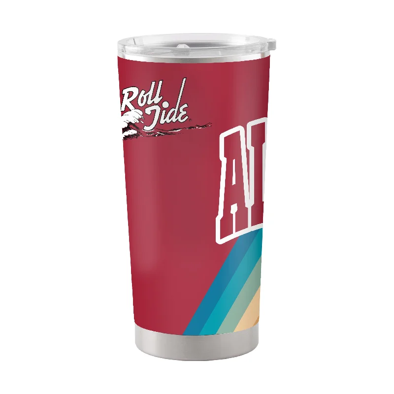 Personalized Team Mugs With Custom Graphics-Alabama 20oz Wave Stainless Steel Tumbler