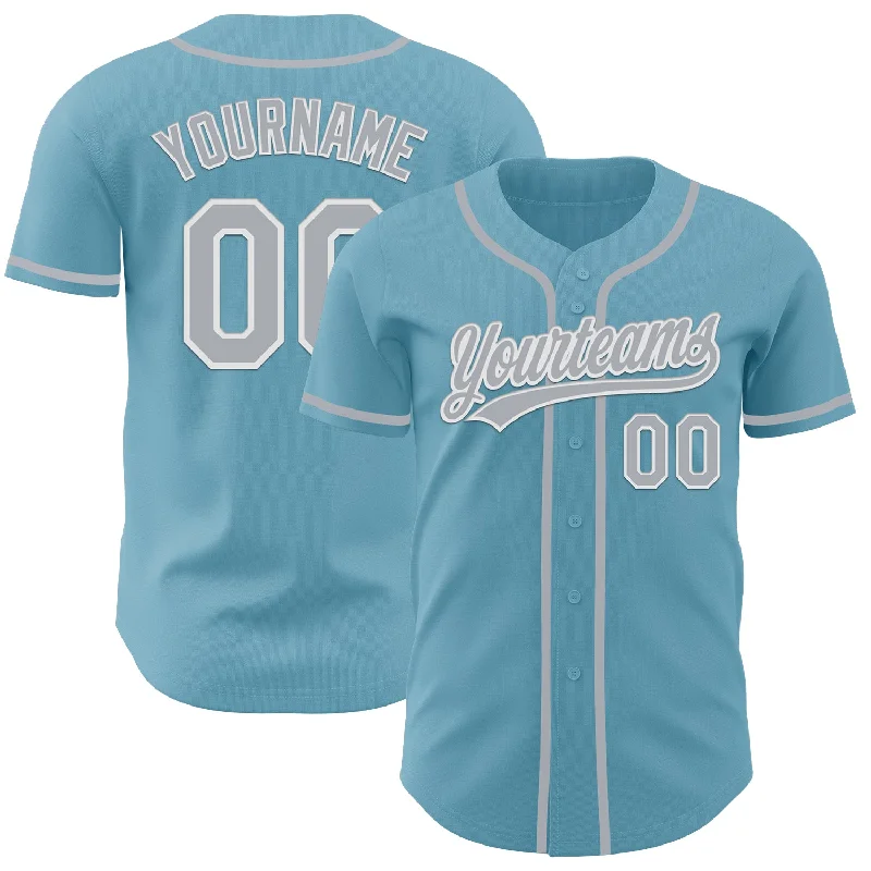 Baseball Jerseys With Custom Lettering-Custom Shadow Blue Gray-White Authentic Baseball Jersey