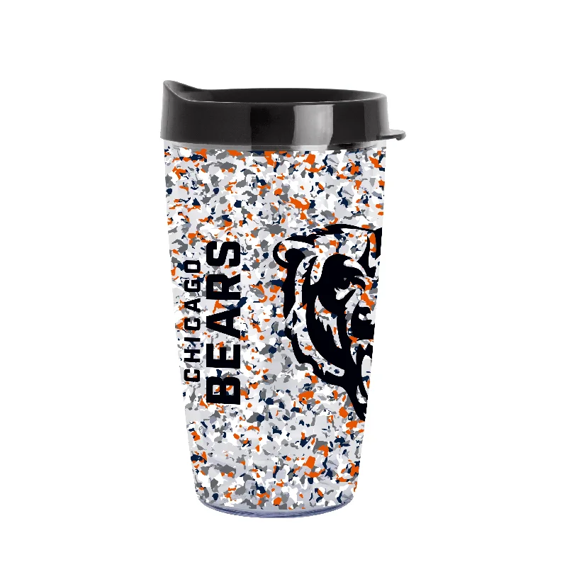 Custom-Designed Team Mugs-Chicago Bears 16oz Terrazzo Dbl Wall Clear Tumbler