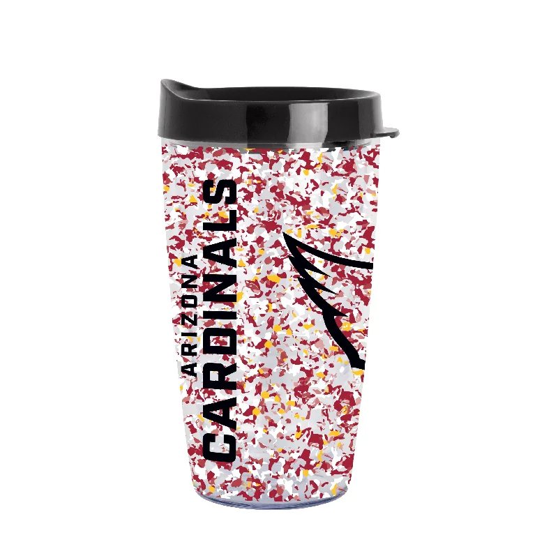 Best Custom Mugs For Teams-Arizona Cardinals 16oz Terrazzo Dbl Wall Clear Tumbler