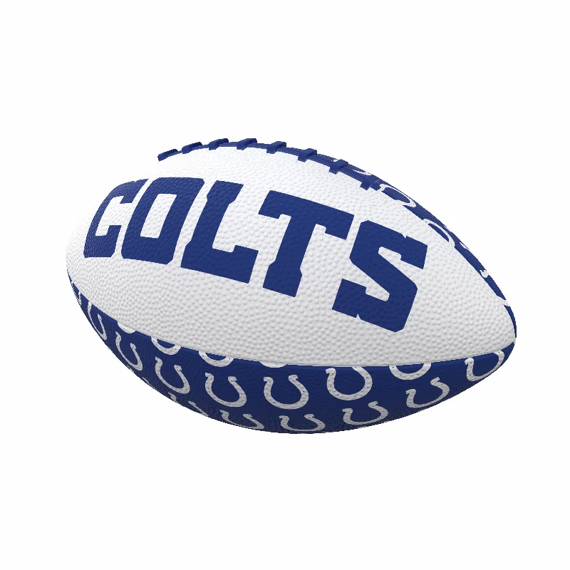 Durable Rugby Balls For Rough Play-Indianapolis Colts Repeating Mini-Size Rubber Football