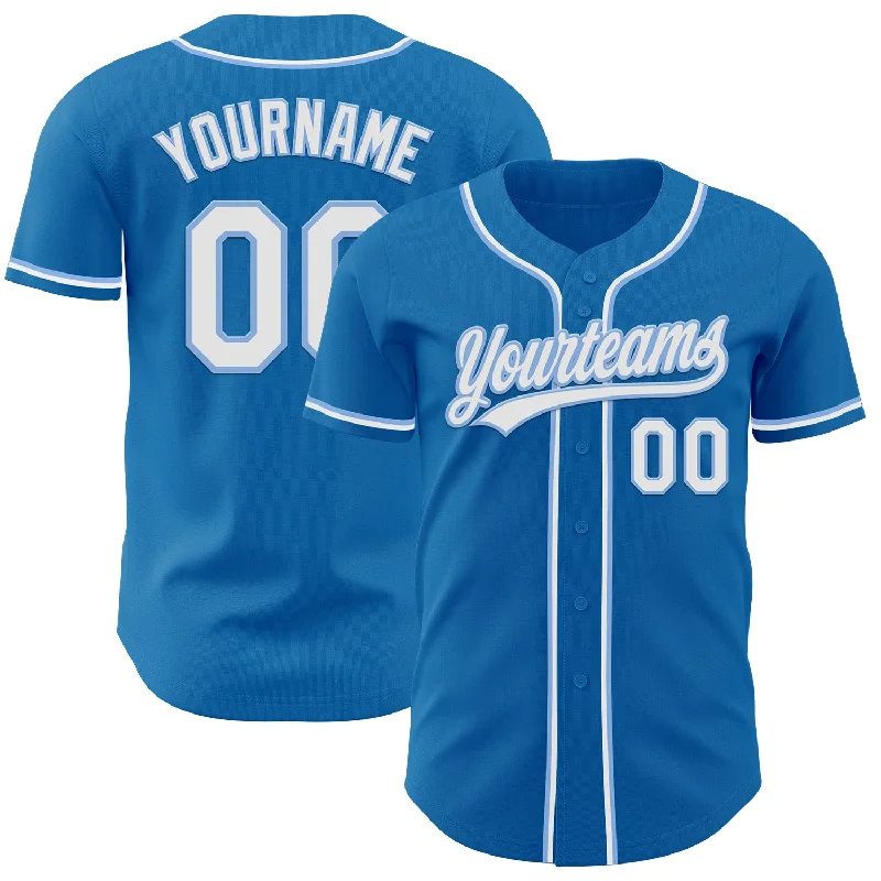 Professional Style Baseball Jerseys-Custom Blue White-Light Blue Authentic Baseball Jersey