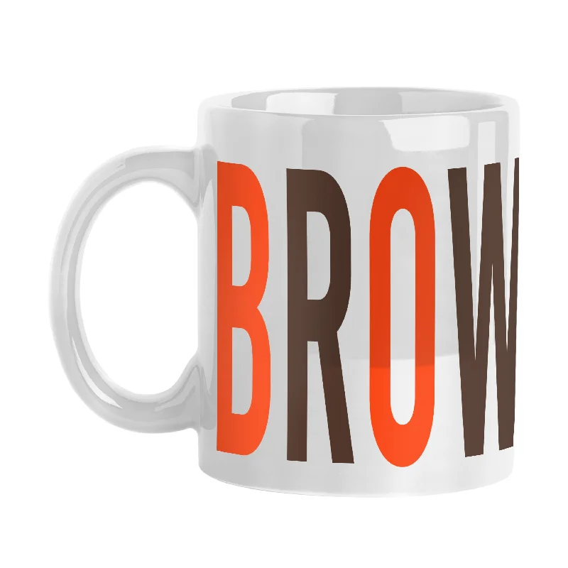 Personalized Team Mugs With Player Names-Cleveland Browns 11oz Overtime Sublimated Mug